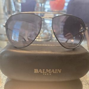 Balmain Dark Gray Aviator Sunglasses